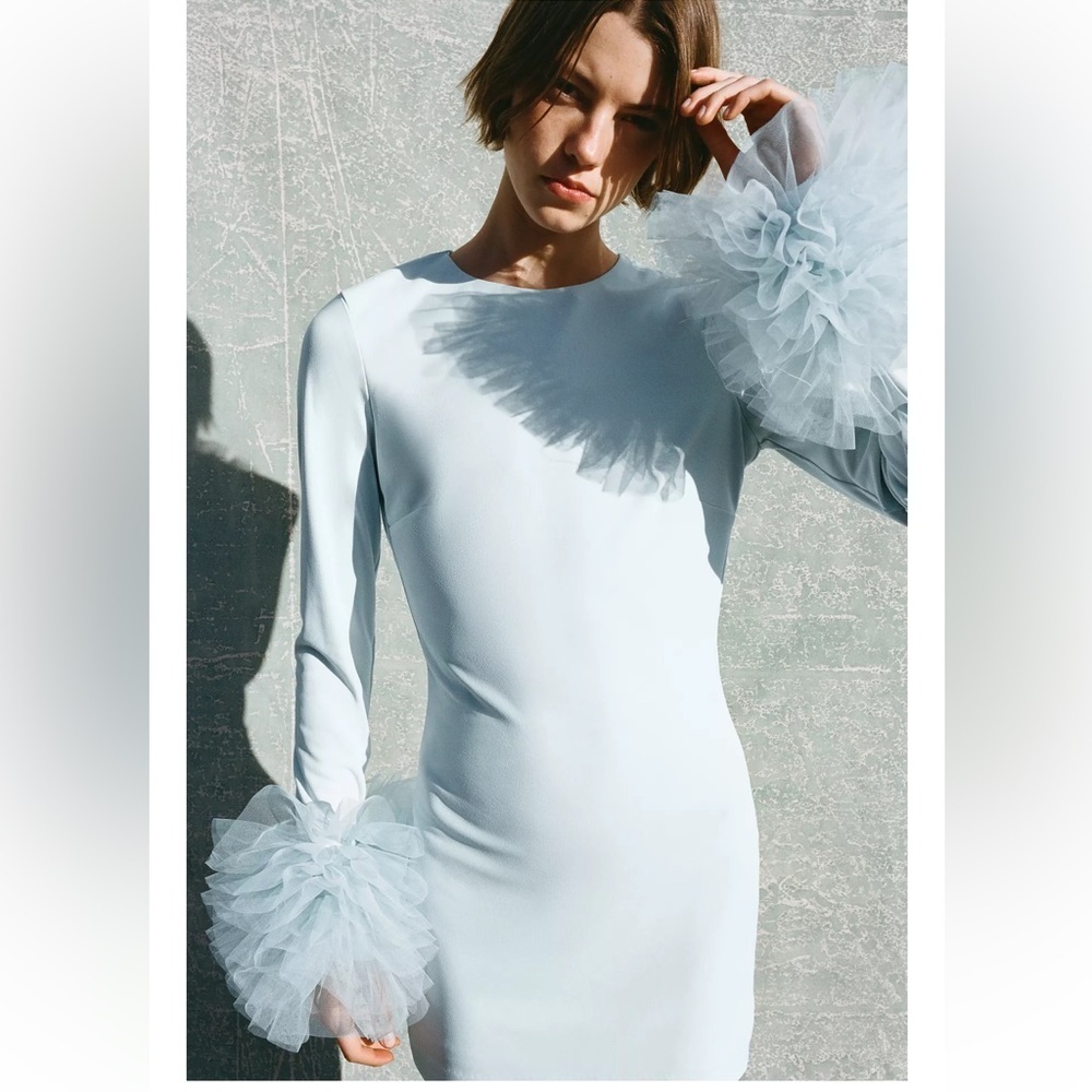 Zara Short Tulle Cuff Volume Dress